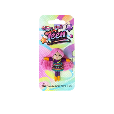 Color Pop Teen Guatemalan Worry Dolls Set of 24 with Stand