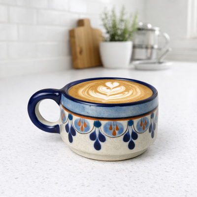Guatemalan Hand-Painted Ceramic Cortado Cup