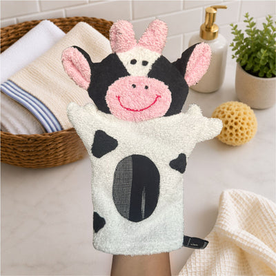 Cow Puppet Washcloth - Patches the Cow