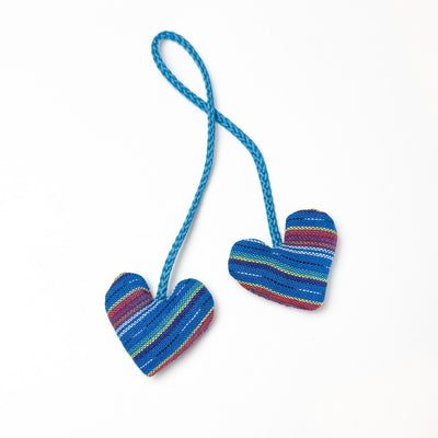Organic Catnip Double Heart Cat Toy Blue