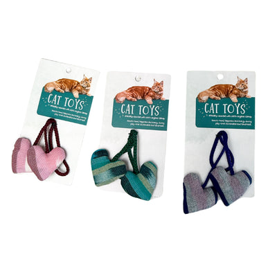 Organic Catnip Double Heart Cat Toy colors