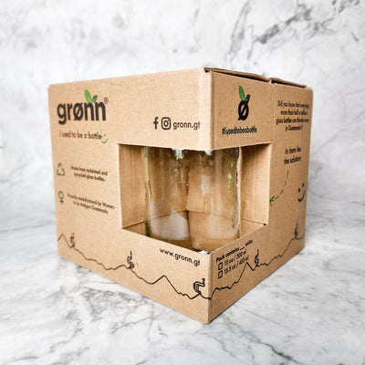 Reclaimed Clear Glass Tall Tumblers – Set of 4 in box