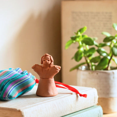 Terracotta Angelito with Pouch