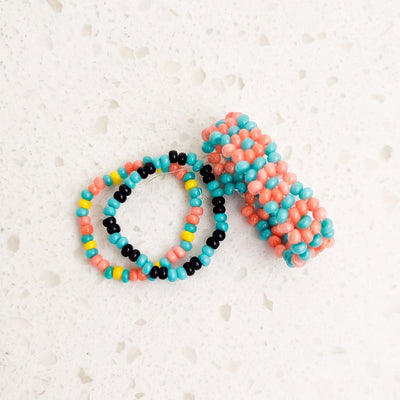 Confetti Seed Bead Rings - Set of 3