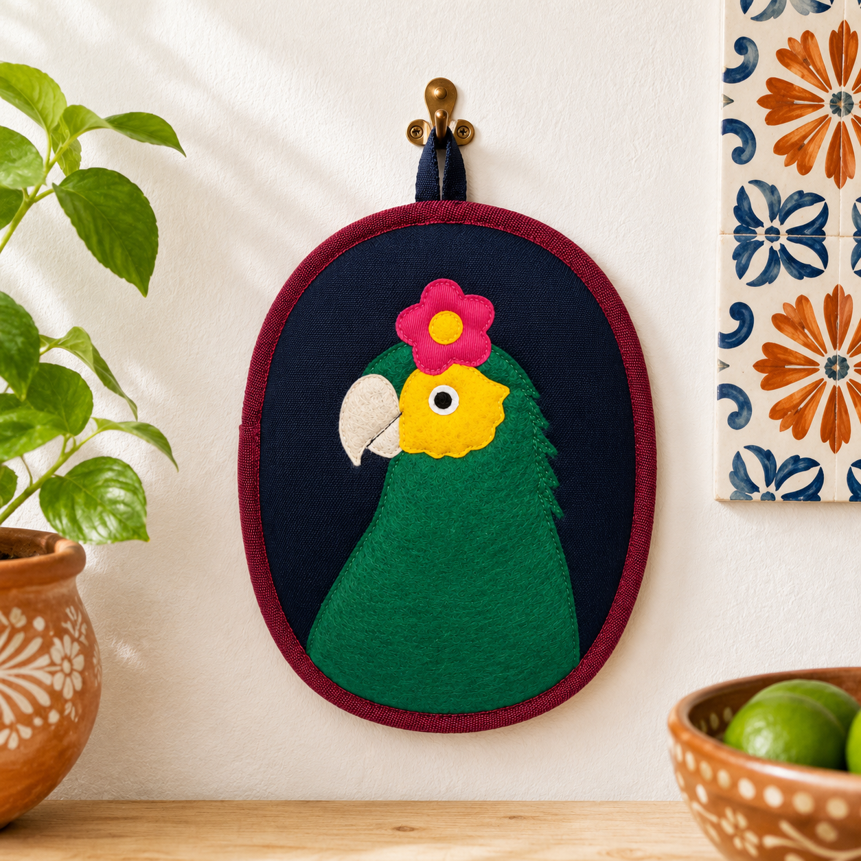 Bonito the Parrot Potholder