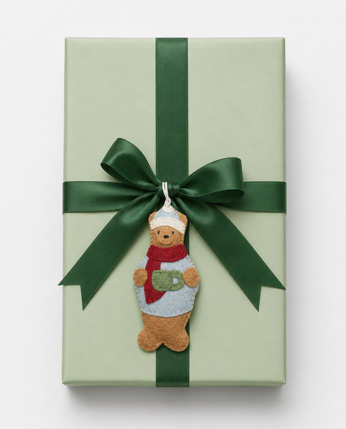 Whimsical Felt Bear Ornament