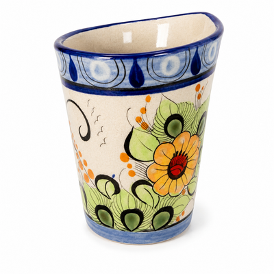 Hand-Painted Flared Ceramic Vase