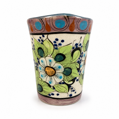 Hand-Painted Flared Ceramic Vase