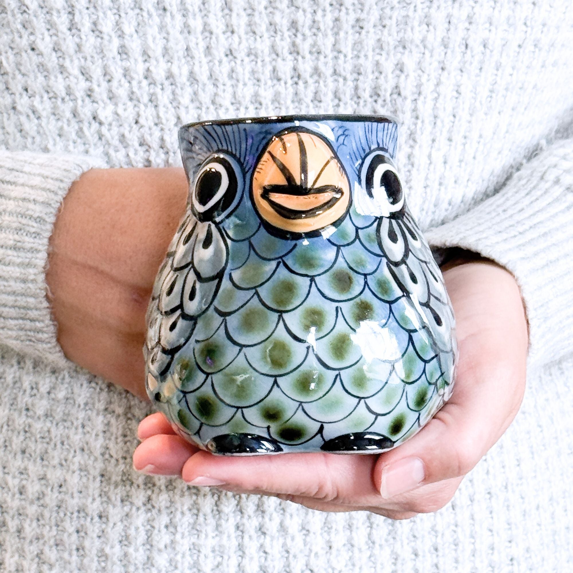 Guatemala Hand-Painted Ceramic Bird Mug