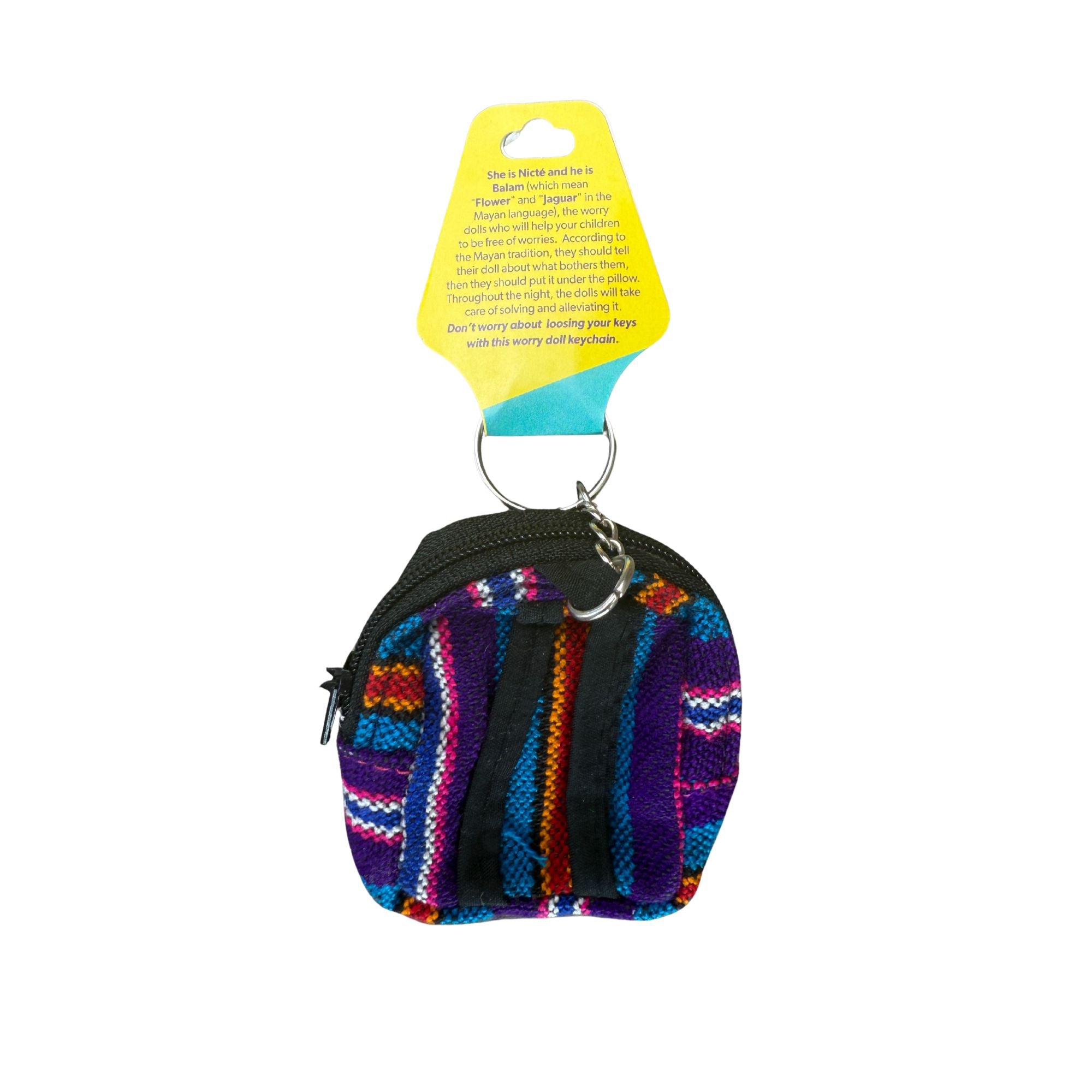 Guatemalan Worry Doll Backpack Charm & Keychain