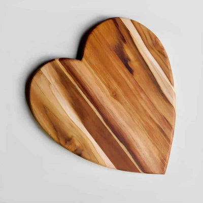 Heart-Shaped Teak Charcuterie Board