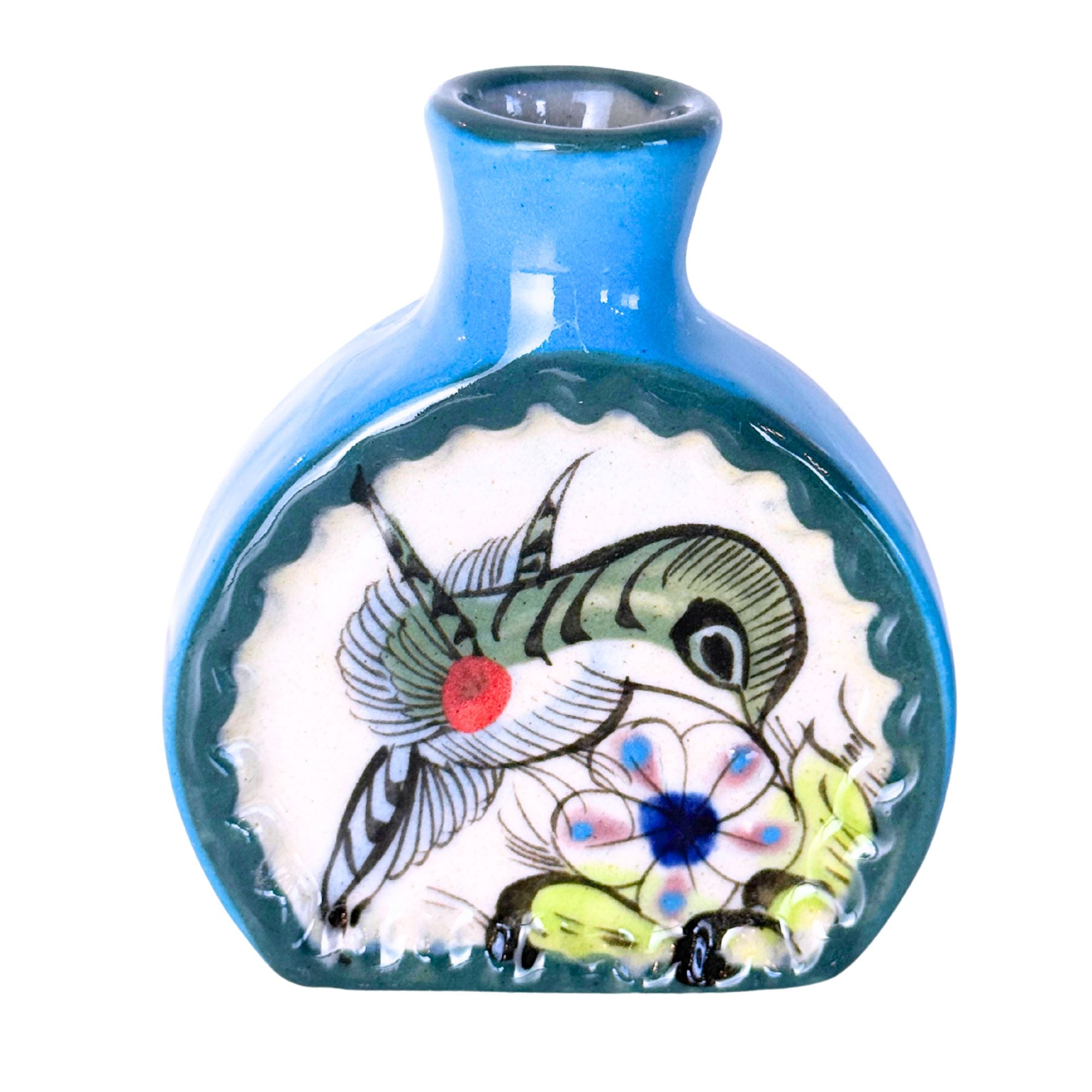 Hand-Painted Hummingbird Bud Vase