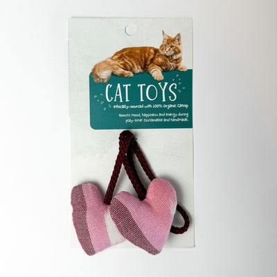 Organic Catnip Double Heart Cat Toypink