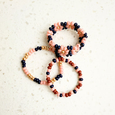 Sangria Seed Bead Rings