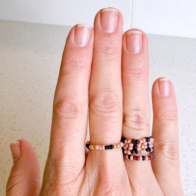 Sangria Seed Bead Rings