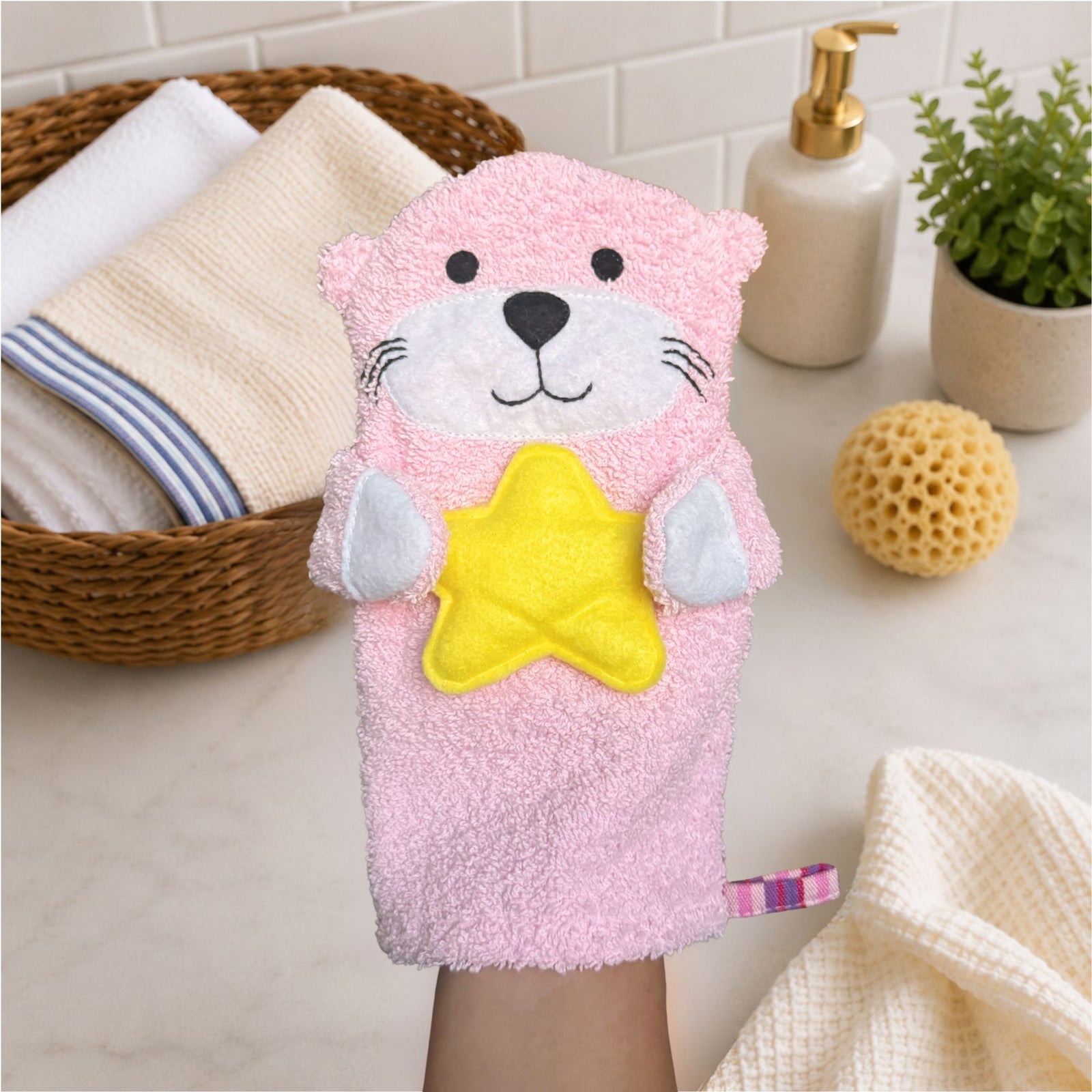 Baby Washcloth Bath Mitt – Rosie the Sea Otter