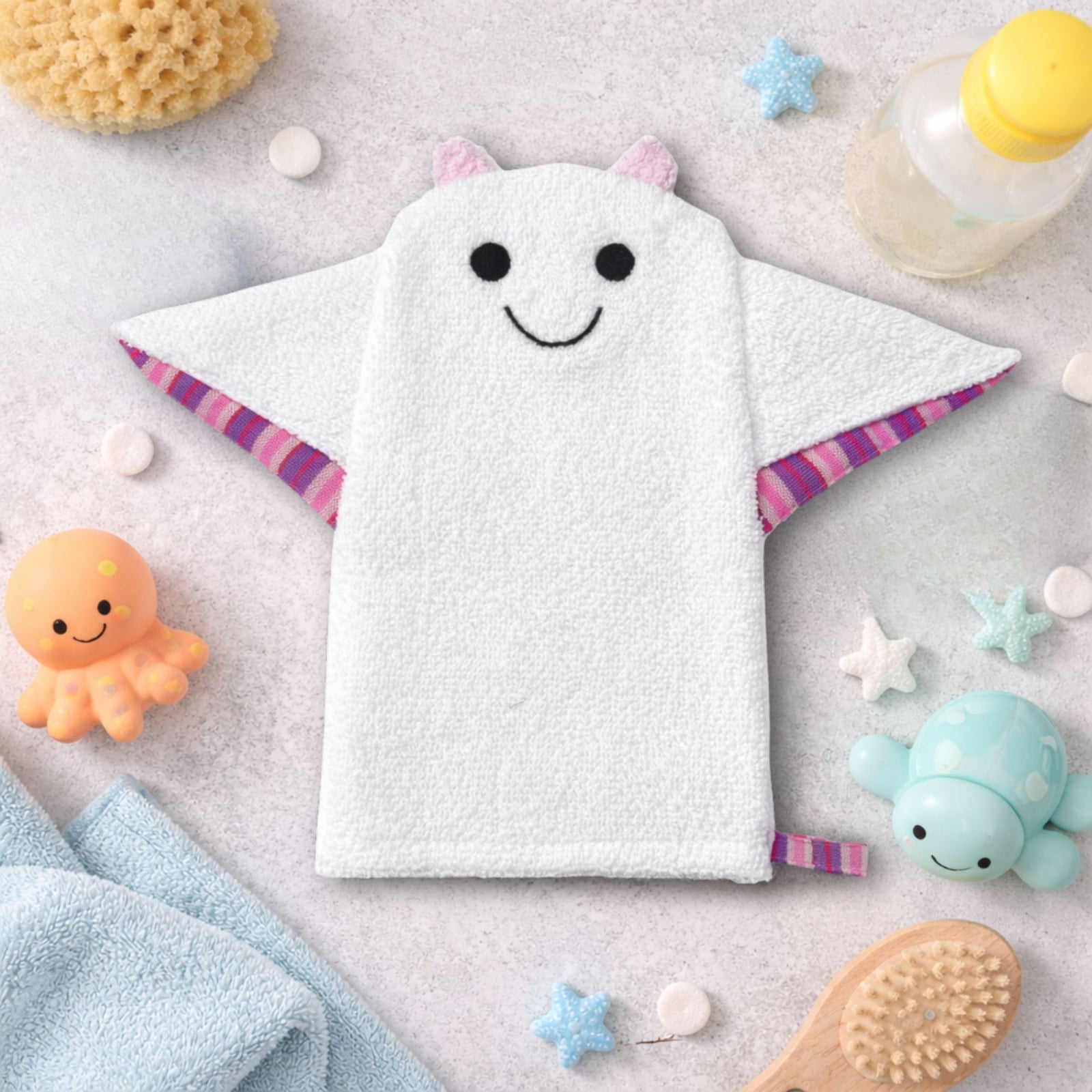 Baby Washcloth Bath Mitt – Nana the Manta Ray