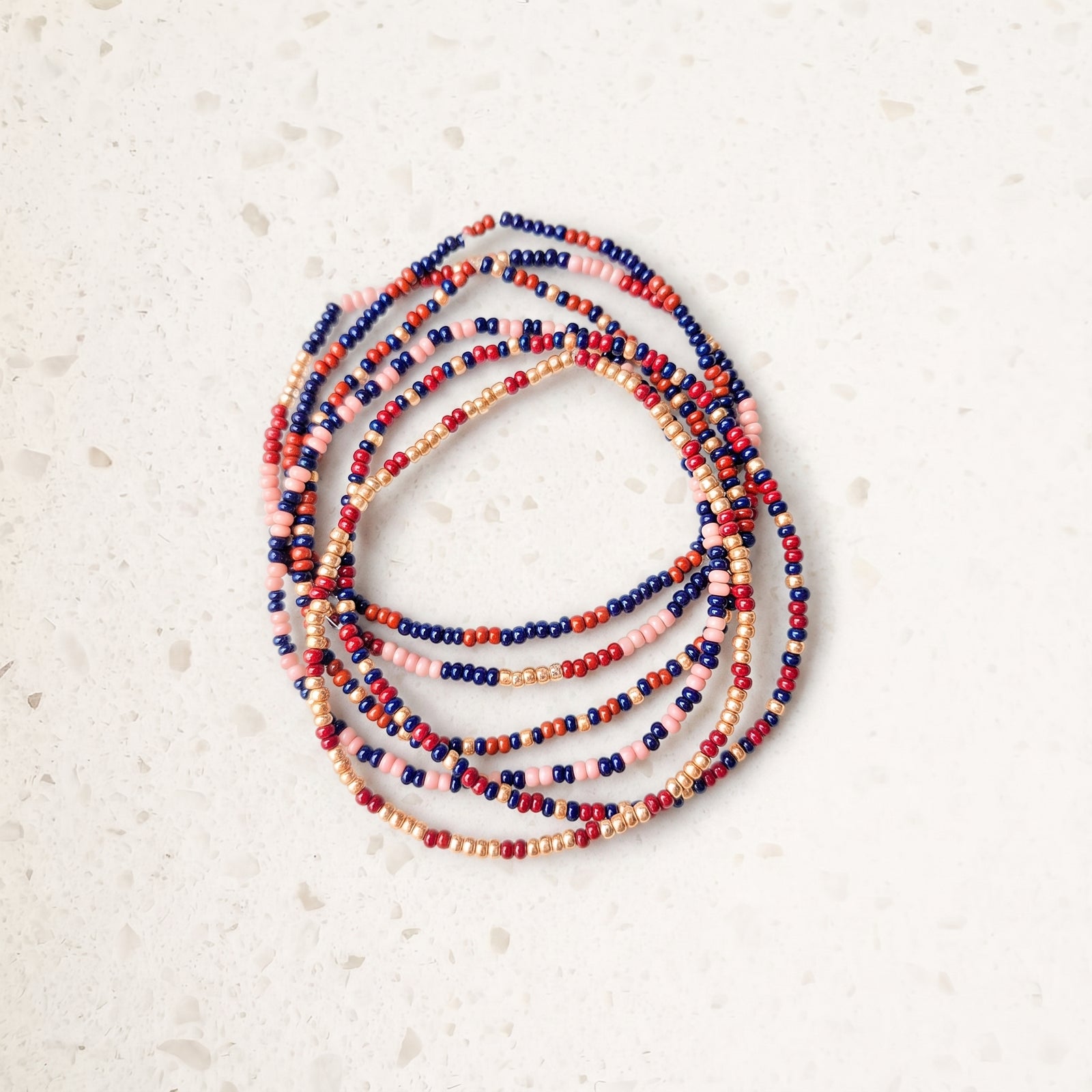 Sangria Seed Bead Bracelets - Set of 6