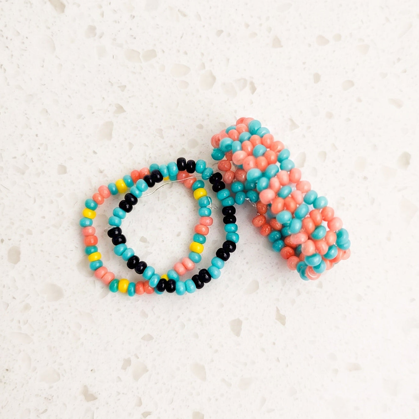 Confetti Seed Bead Rings - Set of 3