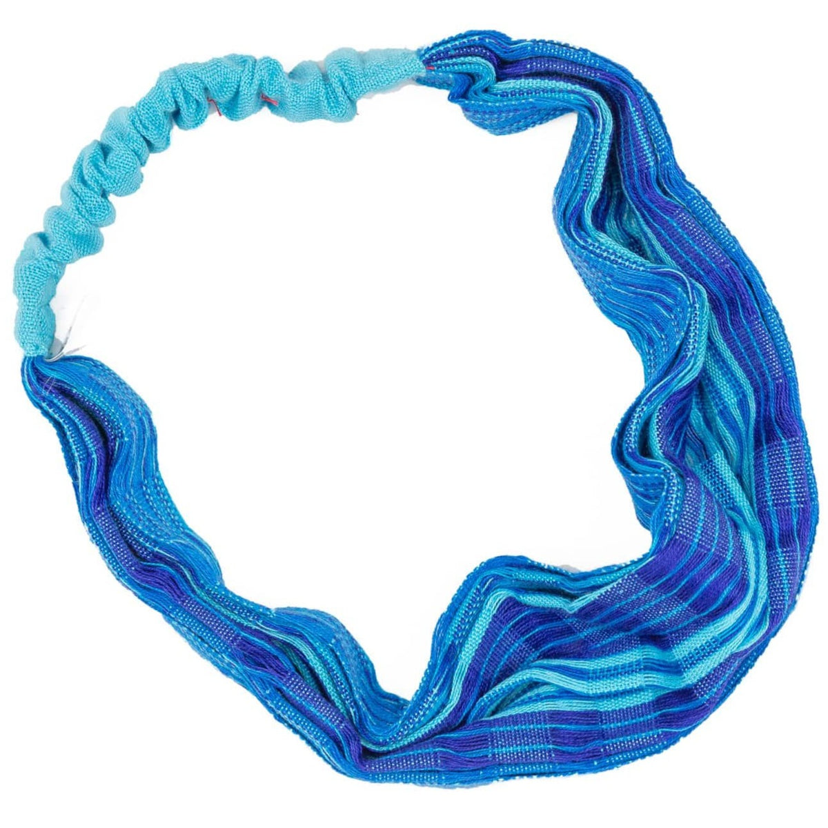 Handmade Bandanna-Style Lacy Headband Blue