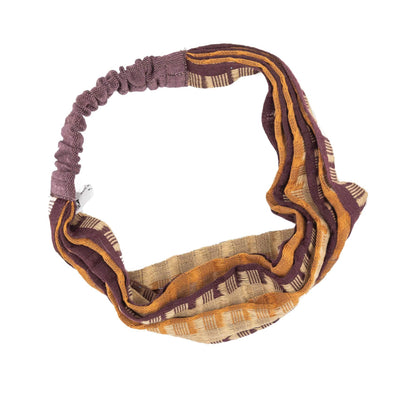 Handmade Bandanna-Style Lacy Headband Brown