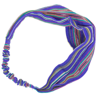 Handmade Boho Headband Blue with Stripes