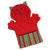 Fair Trade Puppet Washcloth Cat Red