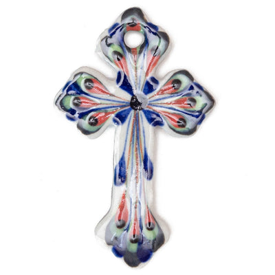 Hand-Painted Stoneware Cross