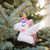 Handmade Felt Unicorn Ornament White Hanging on Tree