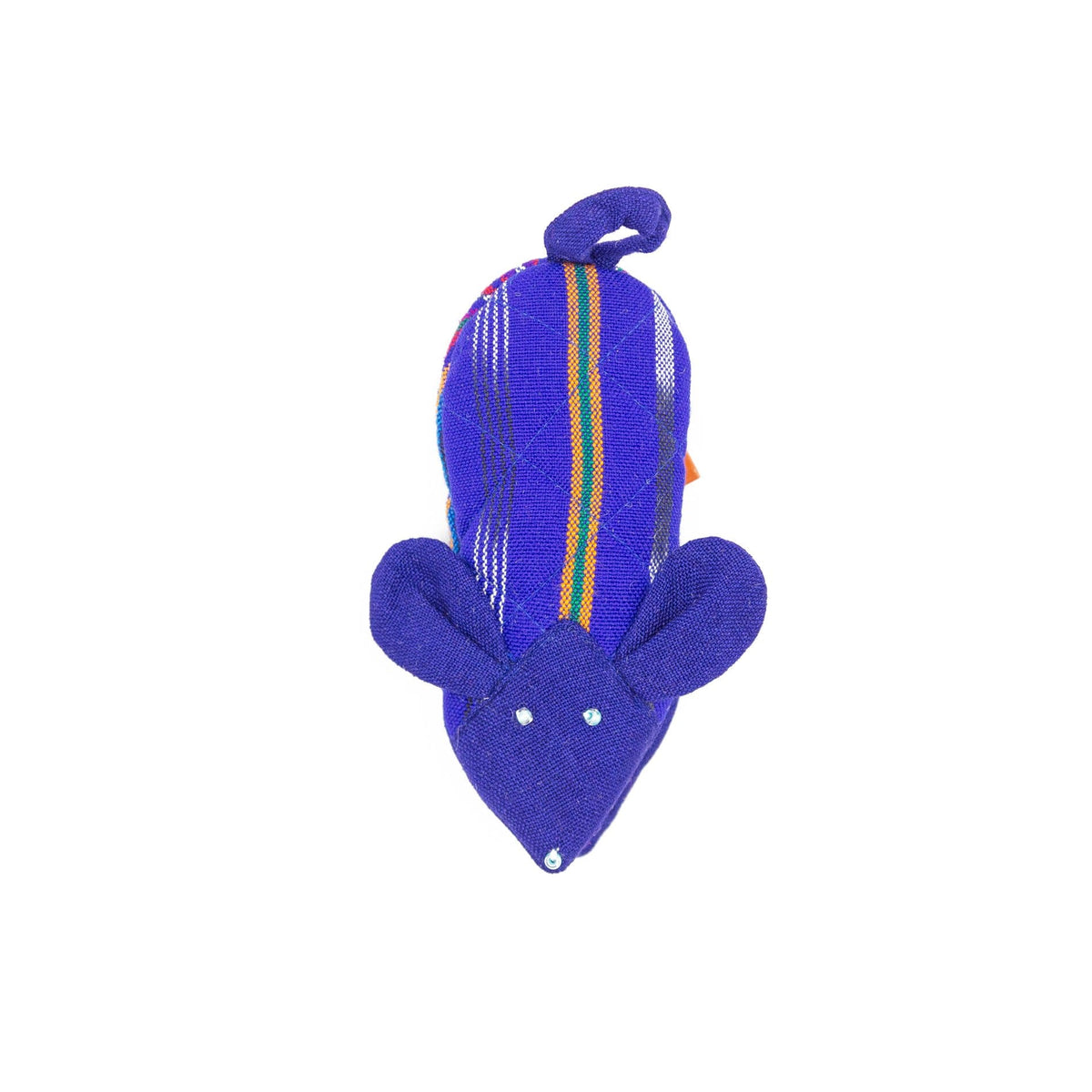 Fair Trade Handmade Skillet Handle Holder Mouse Festive Blue