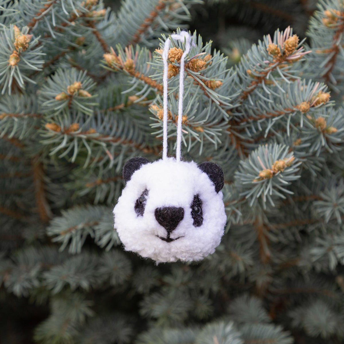 Pom Pom Panda Ornament