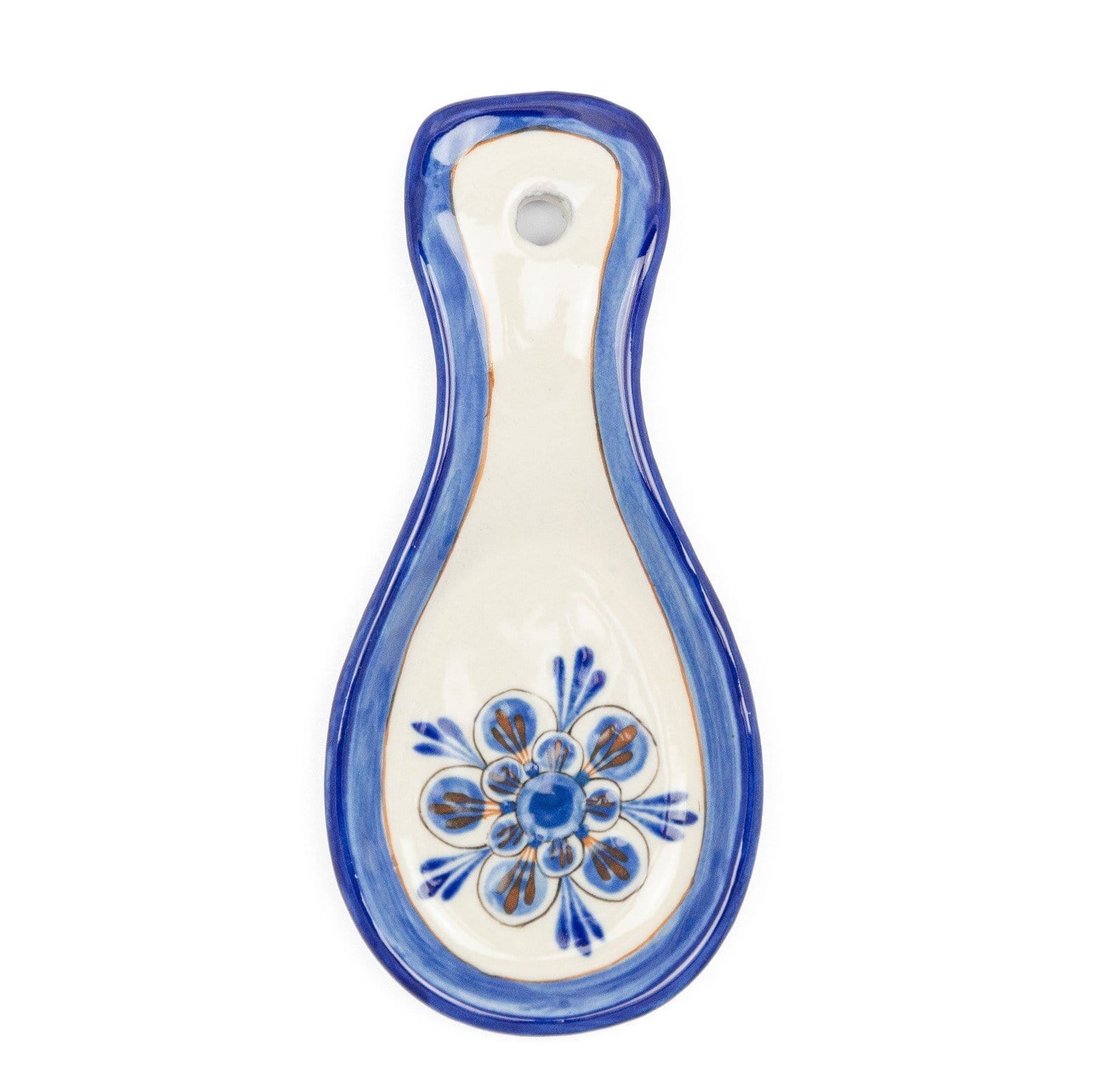 Stoneware Spoon Rest UPAVIM Crafts Color B - Blue w/Browns Guatemala