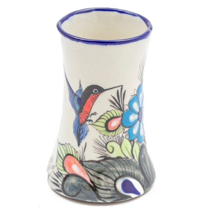 Stoneware Hummingbird Vase