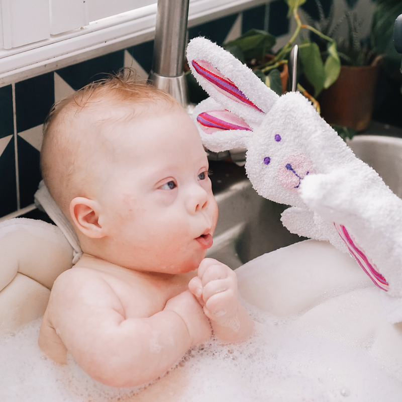 Bunny Puppet Washcloth - Clover the Rabbit