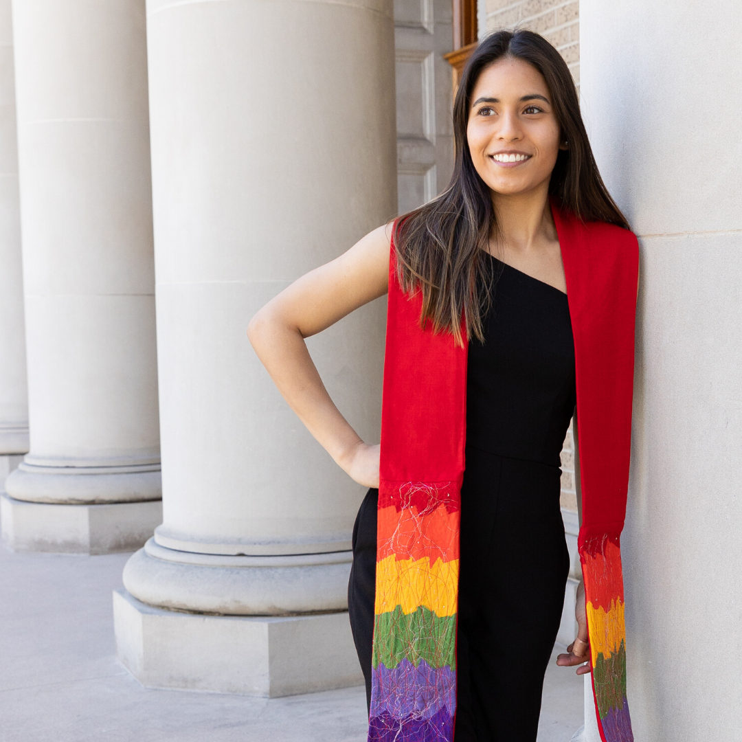 Rainbow and Red Contemporary Clergy Stole