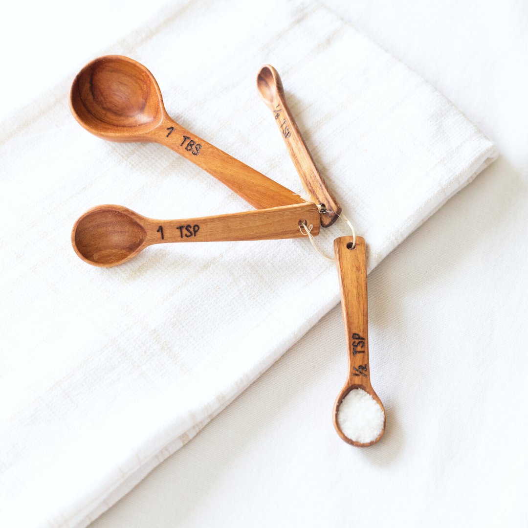 Handmade set of wooden measuring spoons from birch wood - Inspire Uplift