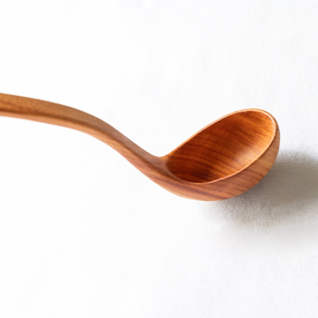Handmade Wooden Ladle 12 Hand Carved Large Soup Ladle, Made in the