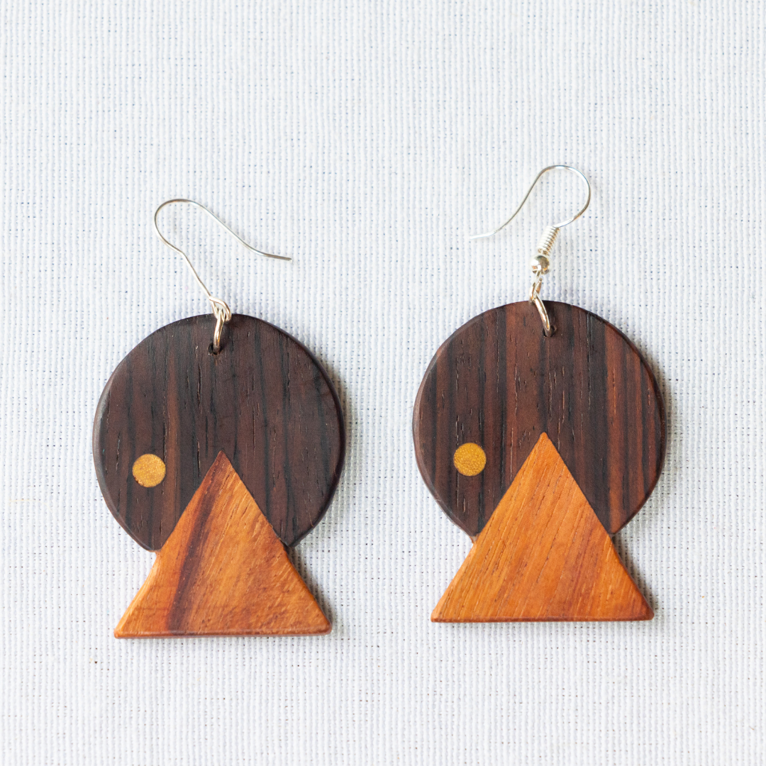 Sunset Wood Earrings