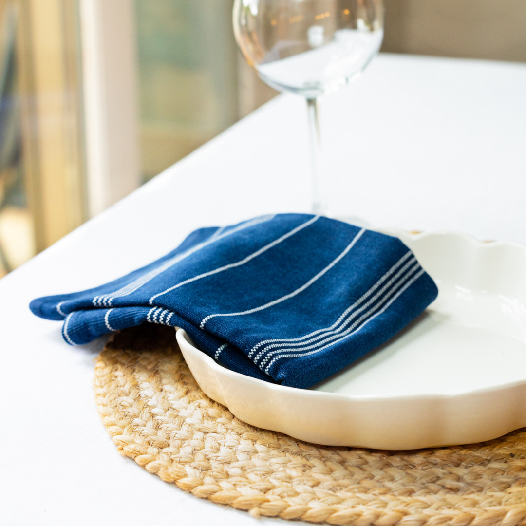 Organic Muslin Dish Towel Indigo