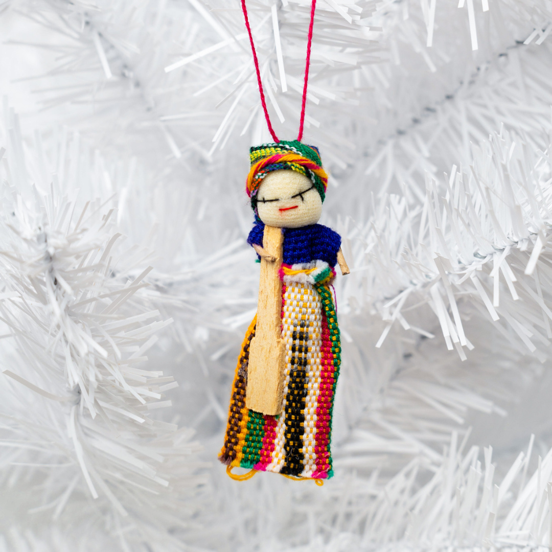 Worry Doll Ornament  Guatemalan Fair Trade Home Decor - Upavim Crafts
