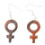 Wood Female Symbol Earrings