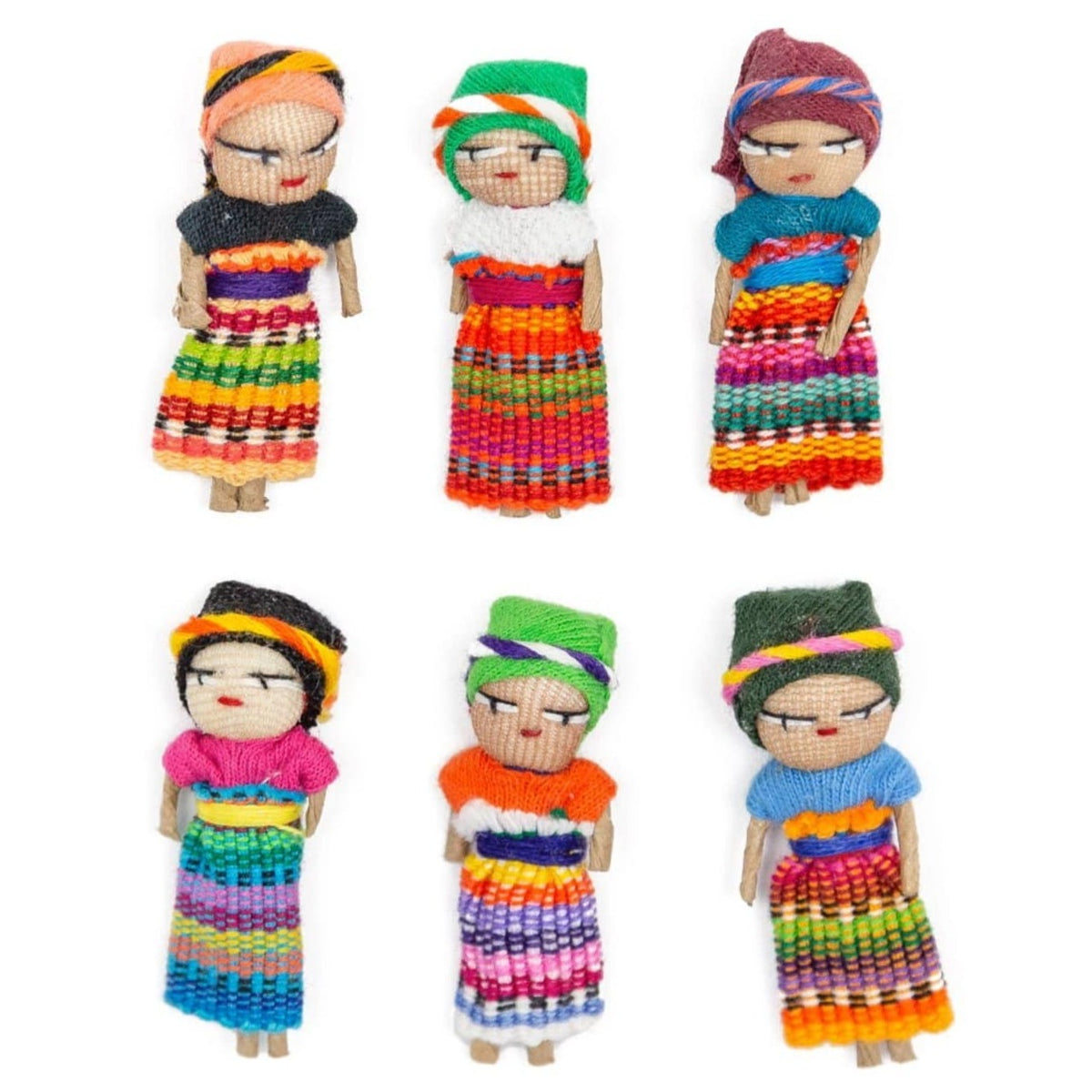 Fair Trade Guatemalan Worry Dolls Set of Six